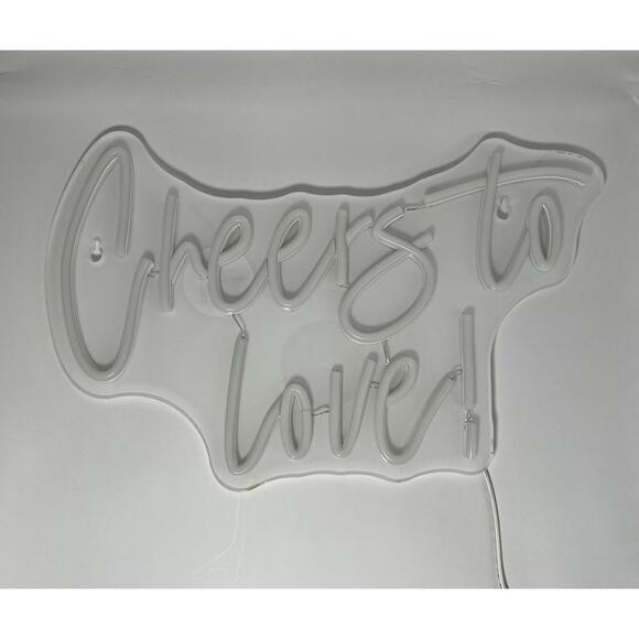 Cheers To Love Neon Sign, USB LED Wall Light with Dimmer, Warm White - Picture 3 of 7
